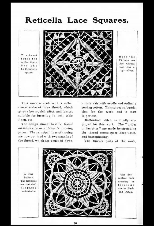 Reticella Lace Squares MODELBUCH MUSE